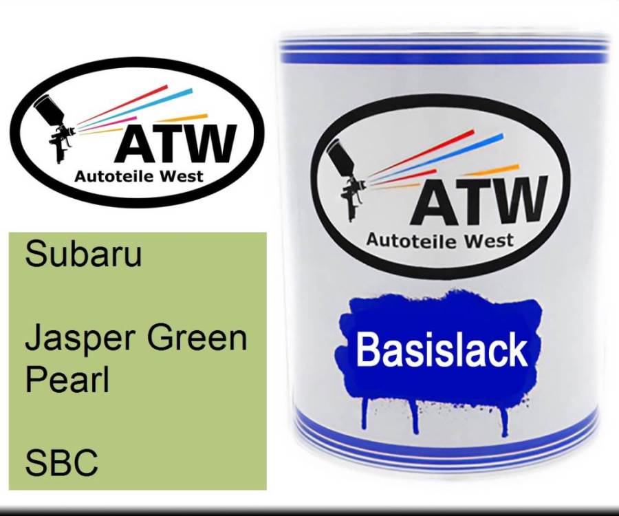 Subaru, Jasper Green Pearl, SBC: 1L Lackdose, von ATW Autoteile West.